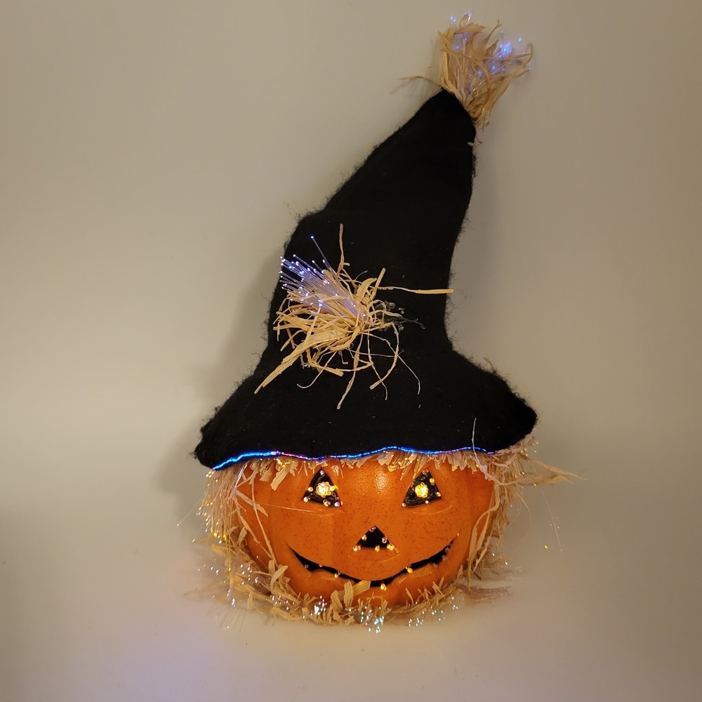 Halloween Scarecrow Pumpkin Light Up Jack O Lantern